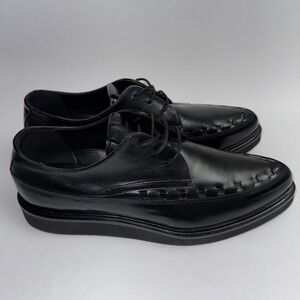 ALLSAINTS Men's Black Derby Oxford Platform  Lace Up Shoes Leather 13 EU 46 $349